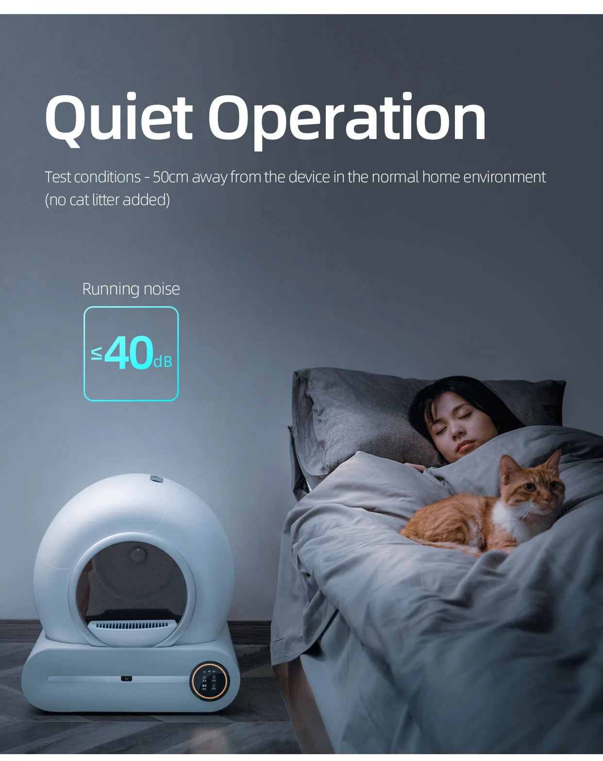 【English Version】Tonepie 65L Automatic Smart Cat Litter Box Self Cleaning Fully Enclosed Cat Litter Box Pet Toilet Litter Tray