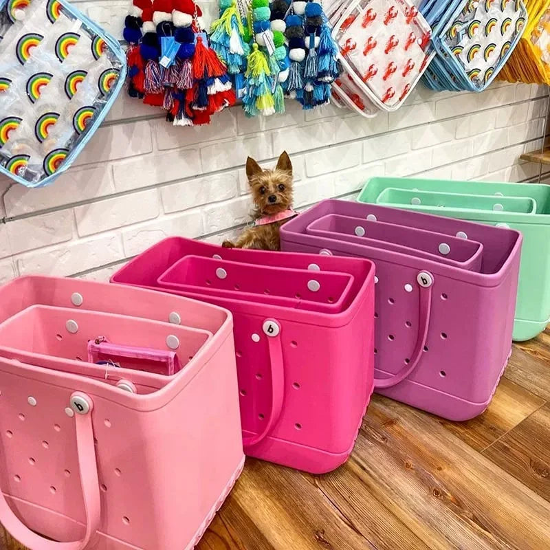XL Eva Beach Boggs Bag Waterproof Extra Large Tote Bag Beach Basket Women Picnic Handbag 48cm XL Tote Bag Rubber shopping Bags
