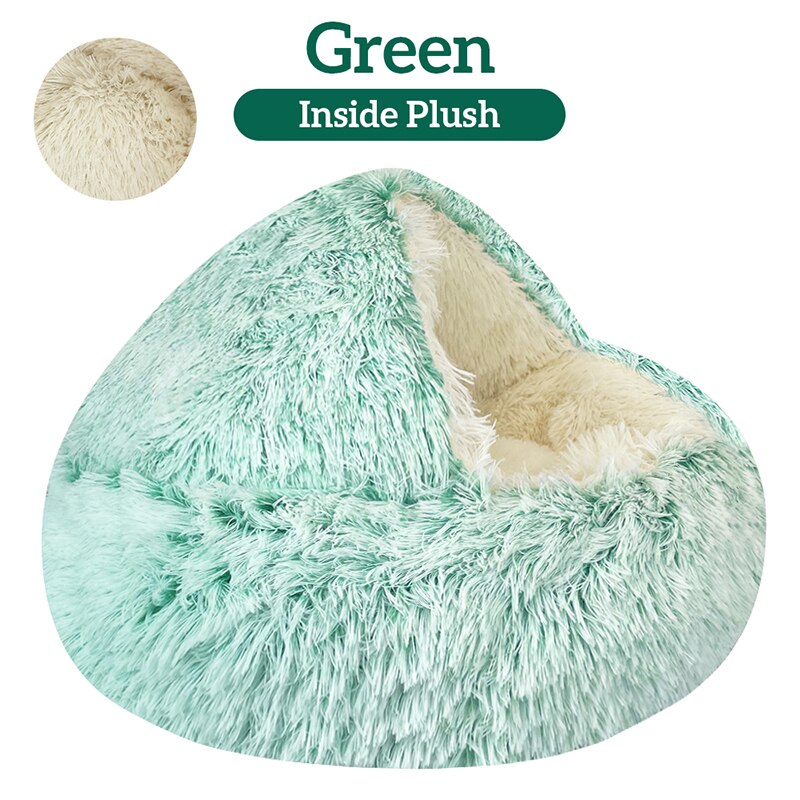 Dog winter plush pet cat bed Round cat mat Cat House 2 in 1 Warm cat sleeping bag cat litter dog kennel Dog supplies