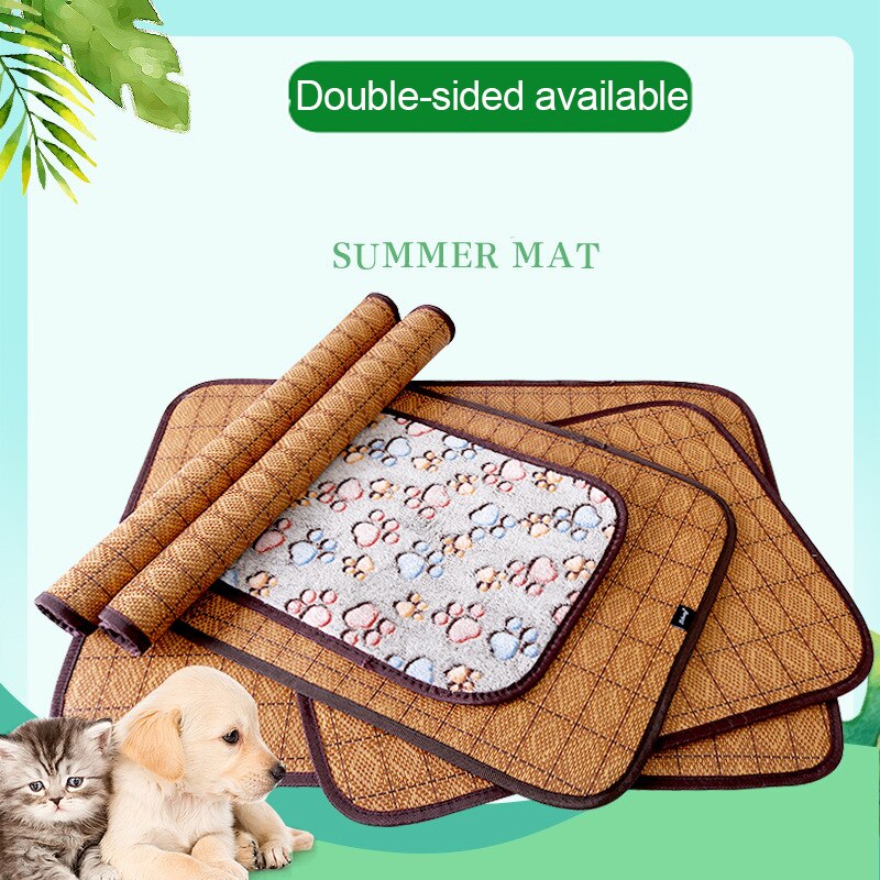 Dog Mat Cooling Summer Pad Mat For Dogs Cat Blanket Sofa Breathable Pet Dog Bed Summer Washable For Small Medium Large Dogs Car