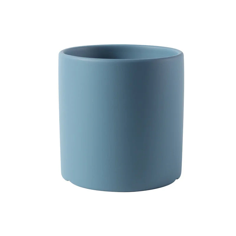 Flower Plant Pot Colorful Ceramic Flowerpot Nordic Style Succulent Planter Cylindrical Flower Pots With Hole Garden Decoration