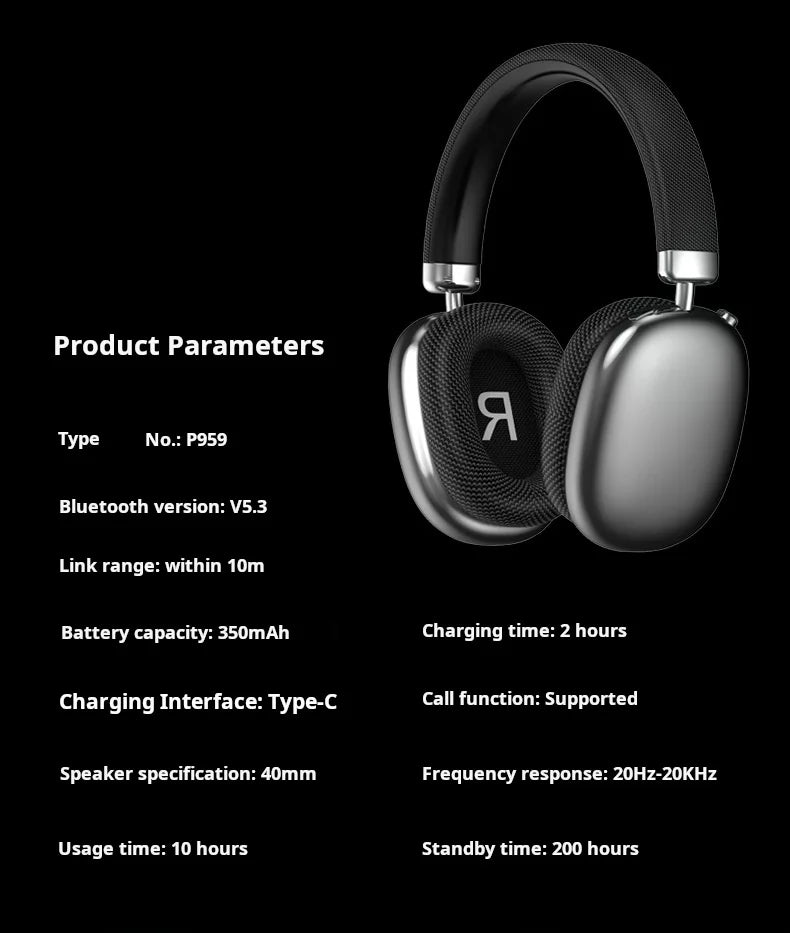 Original P959 Air Max Wireless Bluetooth Earphones Noise Cancelling Microphone In Ear Sports Gaming Earphones Suitable For IOS