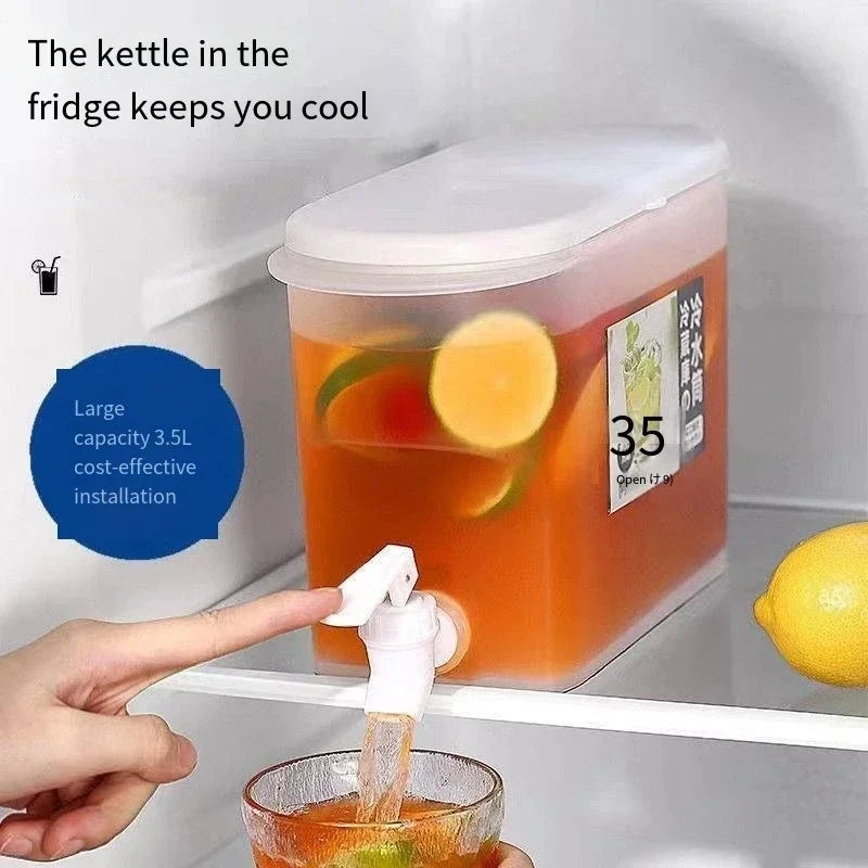 Large Capacity Cold Water Pitcher Cold Water Jug Plastic Water Pot With Faucet Large Capacity Lemonade Scented Tea Water Kettle