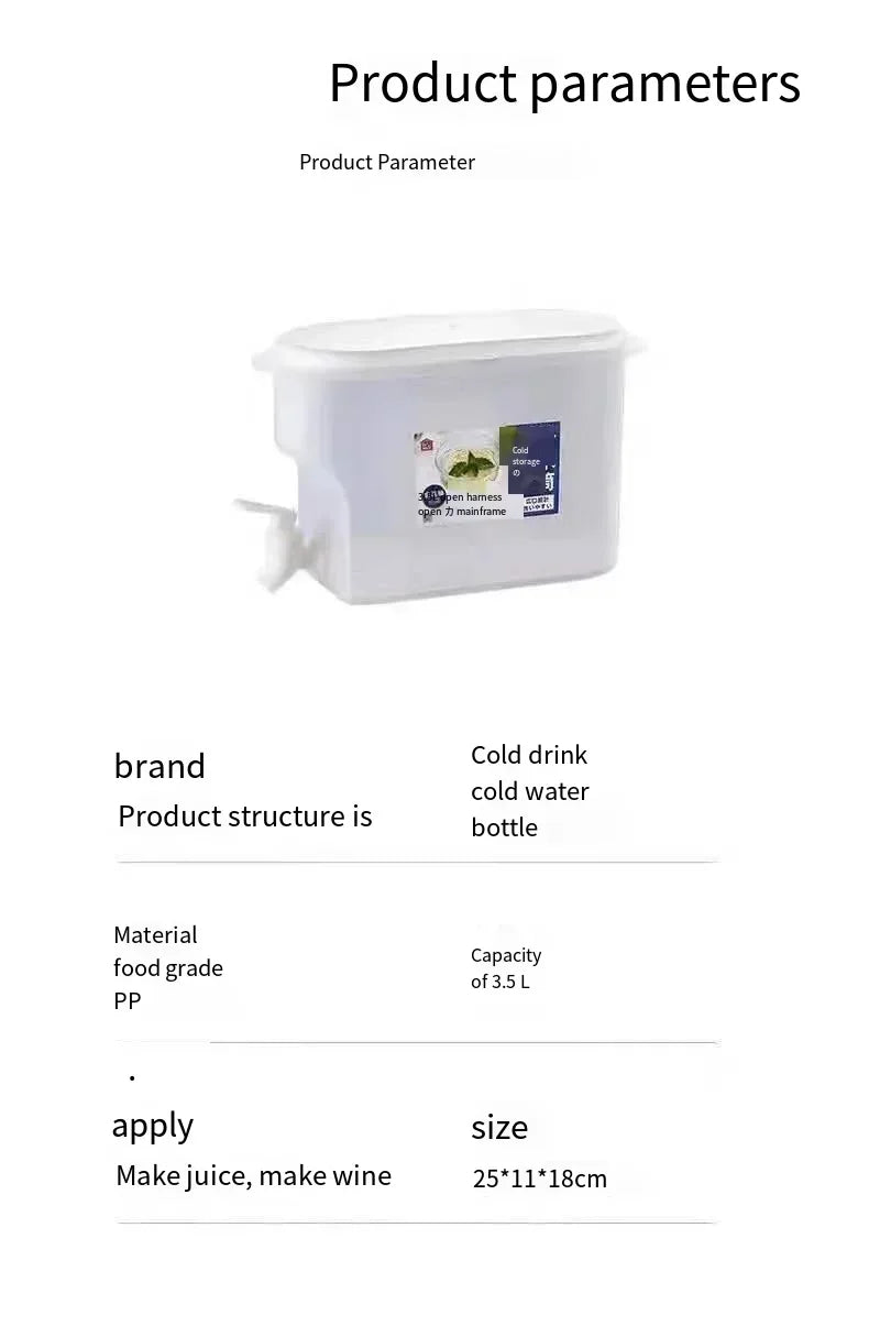 Large Capacity Cold Water Pitcher Cold Water Jug Plastic Water Pot With Faucet Large Capacity Lemonade Scented Tea Water Kettle