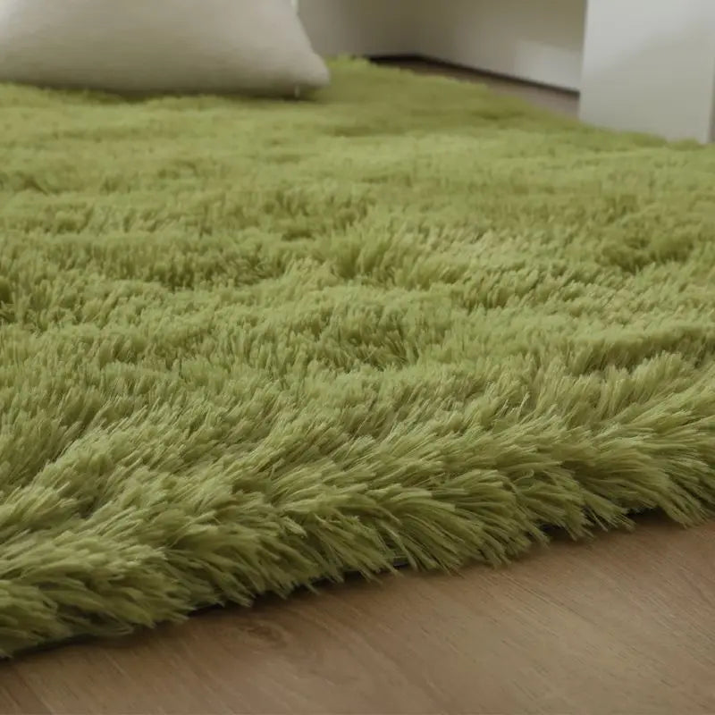 Green Carpet Tie Dyeing Plush Soft Carpets For Living Room Bedroom Anti-slip Floor Mats Bedroom Water Absorption Carpet Rugs