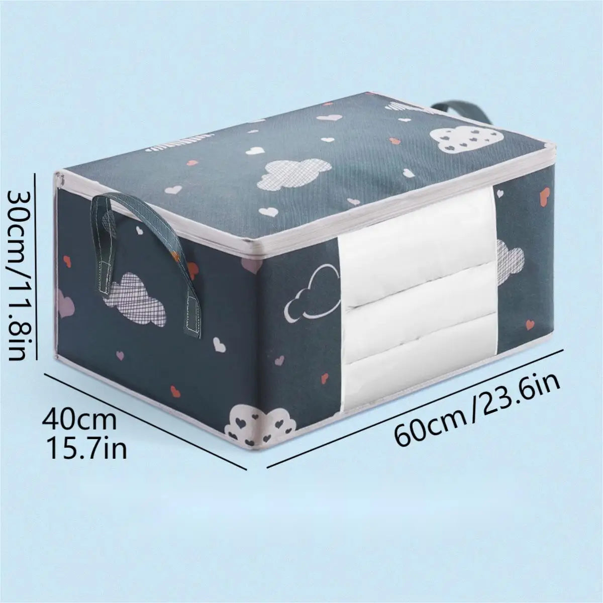 Dustproof Large Capacity Storage Bag, Quilt & Clothes Organizer With Zipper And Handles For Closet