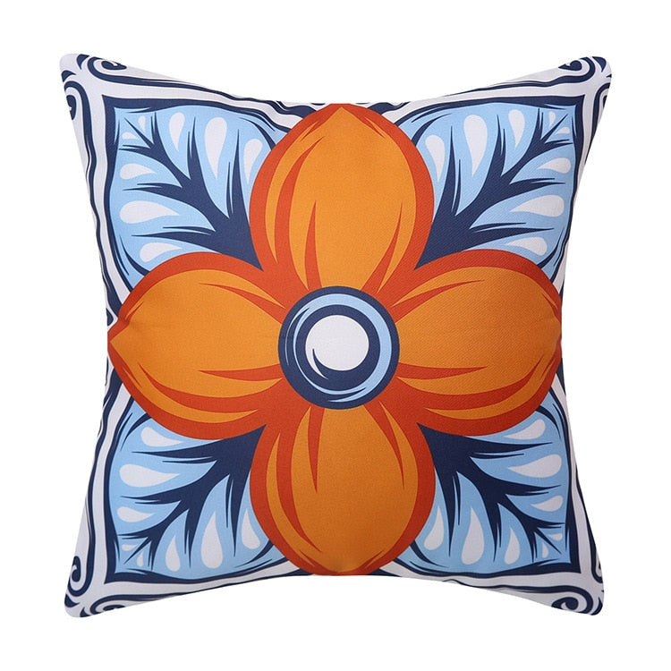 Bohemia Outdoor Waterproof PU Coated Cushion Cover Fashion Decor Sofa Pillow Cover Waterproof Pillowcase 18x18inch