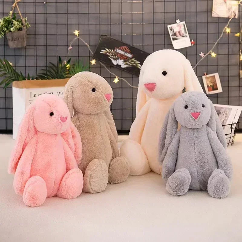 Cute Easter Rabbit Plush Toy Long Ear Bunny Stuffed Animal Soft Cotton Sleeping Mate for Boys and Girls