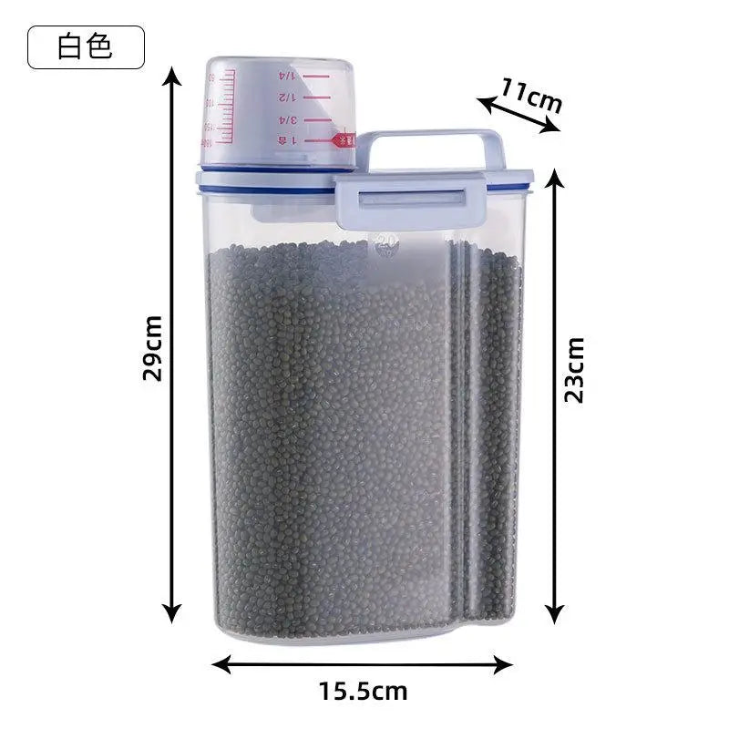 Airtight Food Storage Container Large Capacity Kitchen Rice Bucket Pet Food Dispenser Grains Moisture And Insect Proof EasyClean
