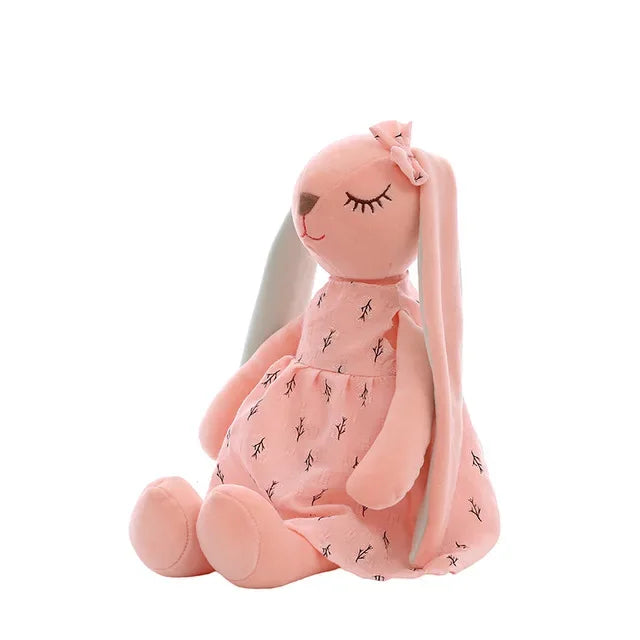 New 35cm Long Ears Cute Rabbit with Bow Doll Baby Soft Plush Toy Sleeping Stuffed Animal Baby Appease Gift for Infants Doll