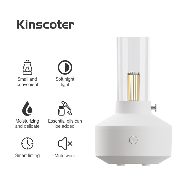 KINSCOTER Portable Mini Aroma Diffuser USB Air Humidifier Essential Oil Night Light Cold Mist Maker Sprayer for Home Gift