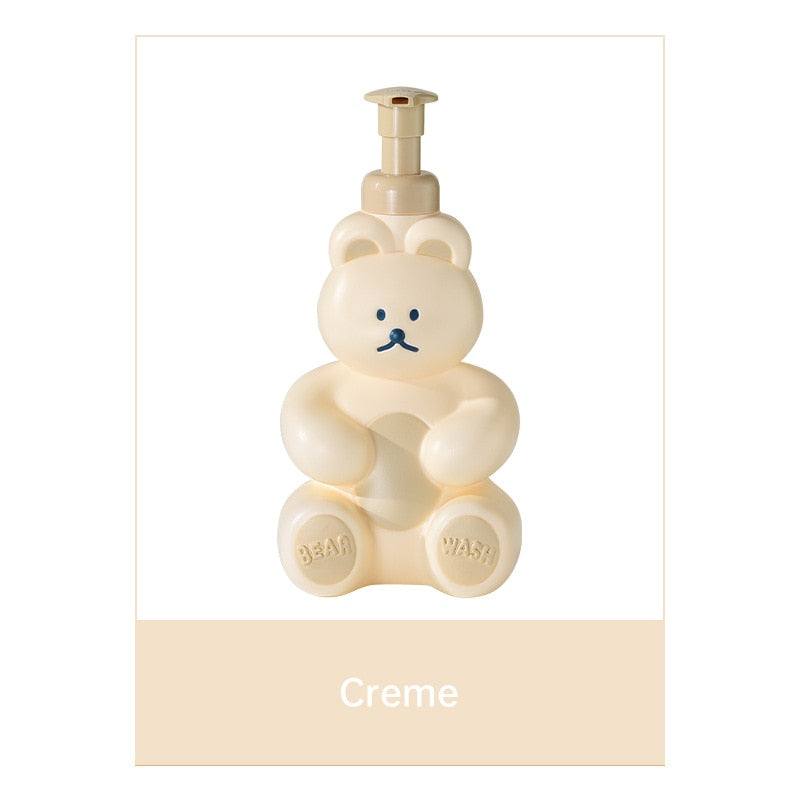 Cartoon Bear Foaming Soap Dispenser Bathroom Hand Sanitizer Shampoo Shower Gel Refillable Pump Bottle Making Foam Container