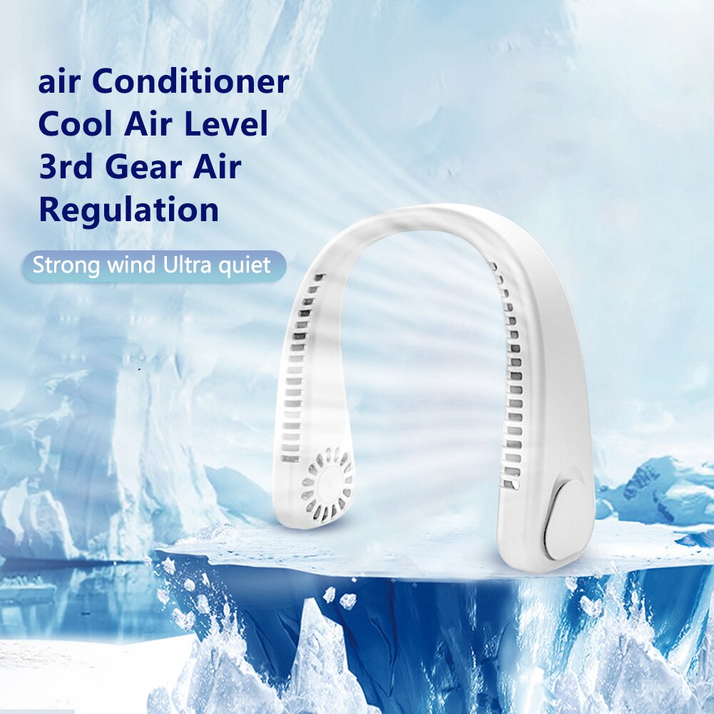 Xiaomi Portable Hanging Neckfan Mini Adjustable Neck Fan Rechargeable Air Cooler 3 Speed Electric Fan For Summer Outdoor