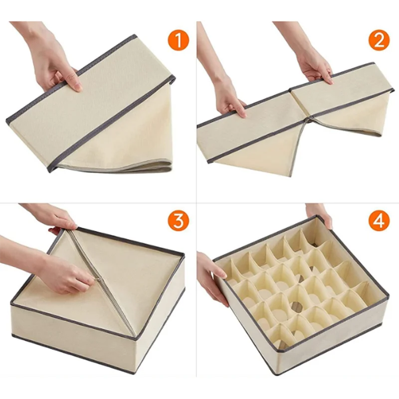 Underwear Organizer Storage Box Foldable Closet Drawer Underwear Organizers Bin Household Underpants Socks Bra Storage Boxes