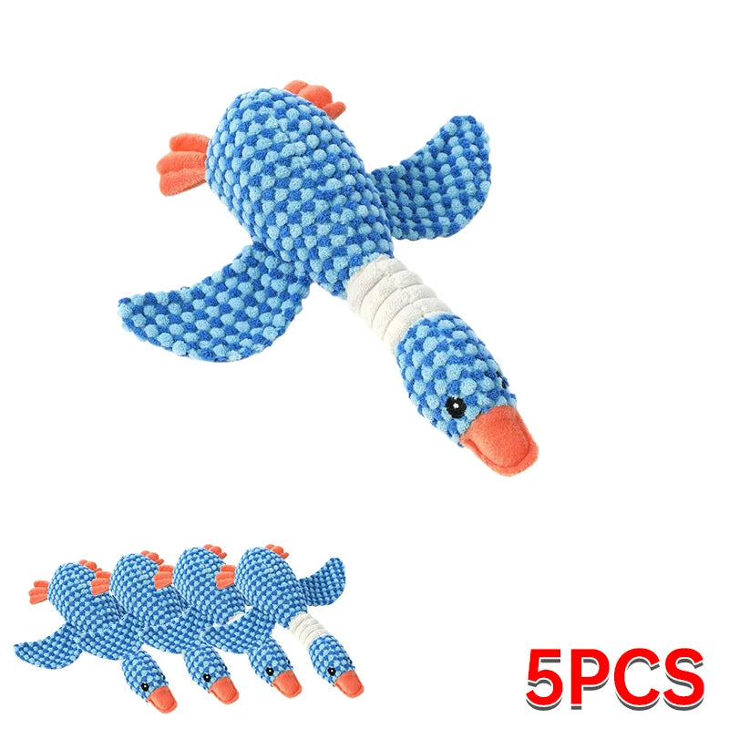 Cute Plush Dog Toys Pet Duck Squeak Toy for Puppy Sound Wild Goose Chew Toy for Small Middle Large Dogs Teeth Cleaning