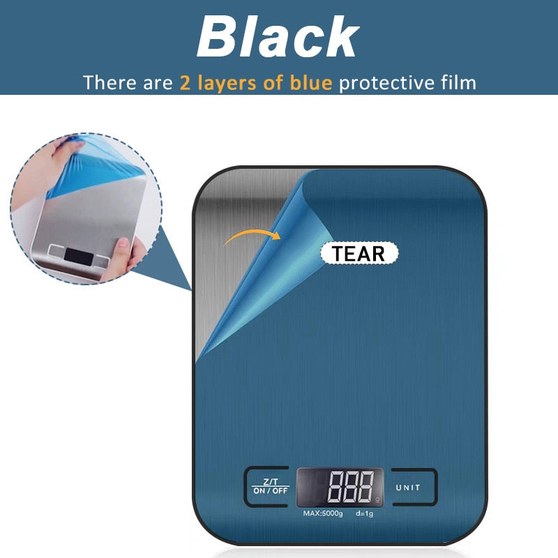 Kitchen Scale Digital 5/10kg 1g Electronic Weight Grams and Ounces Stainless Weighing Balance Measuring Food Coffee Baking Scale
