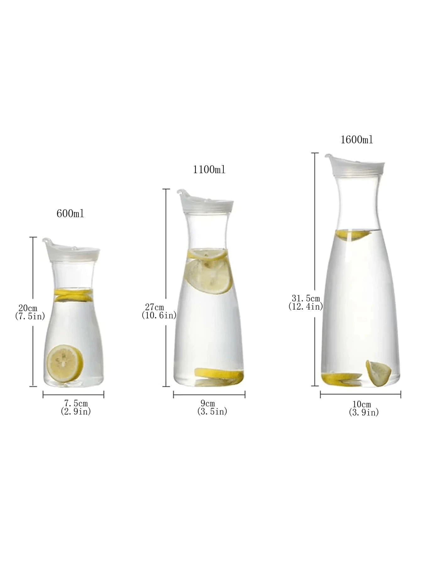 600/1100/1600ml Acrylic Juice Cold Water Bottle Large Capacity Coffee Milk Pot Heat-resistant Water Pitcher Jug Drinkware