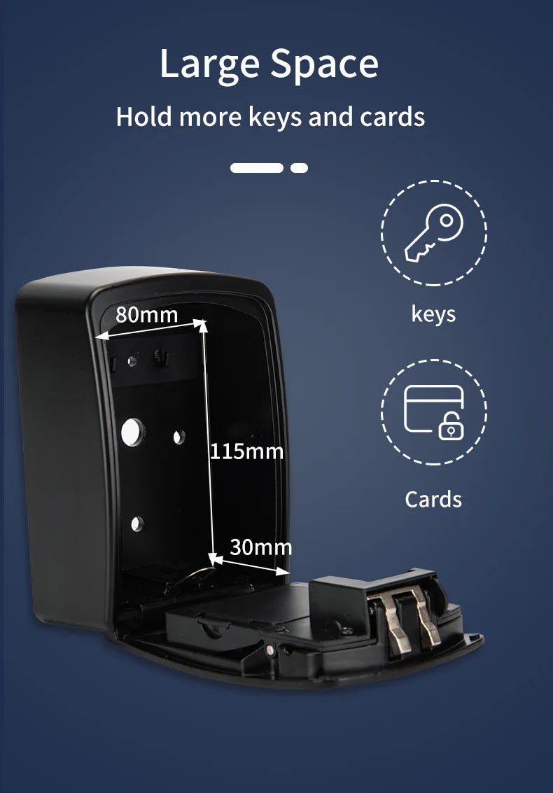Tuya Wall Mounted Large Capacity Key Box Smart Home Security Zinc Alloy Waterproof Intelligent APP Password Electronic Safe Box