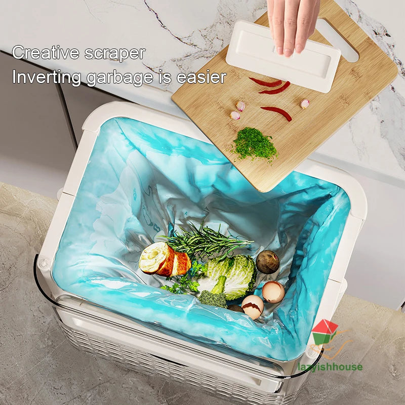Hanging Trash Can with Lid Large Capacity Kitchen Recycling Garbage Basket Cabinet Door Bathroom Wall Mounted Trash Bin Dustbin