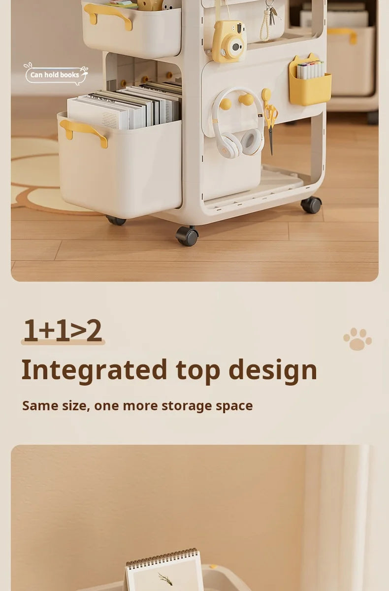 Backpack Storage Rack, Movable Trolley, Book Storage Artifact, Home Multi-layer Table, Lower Bag Storage Rack, Bookshelf
