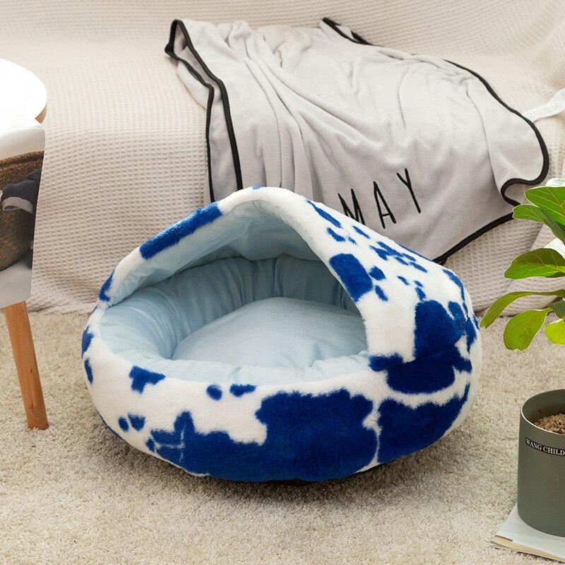 Dog winter plush pet cat bed Round cat mat Cat House 2 in 1 Warm cat sleeping bag cat litter dog kennel Dog supplies