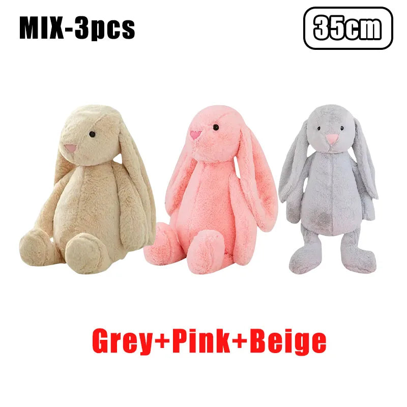Cute Easter Rabbit Plush Toy Long Ear Bunny Stuffed Animal Soft Cotton Sleeping Mate for Boys and Girls