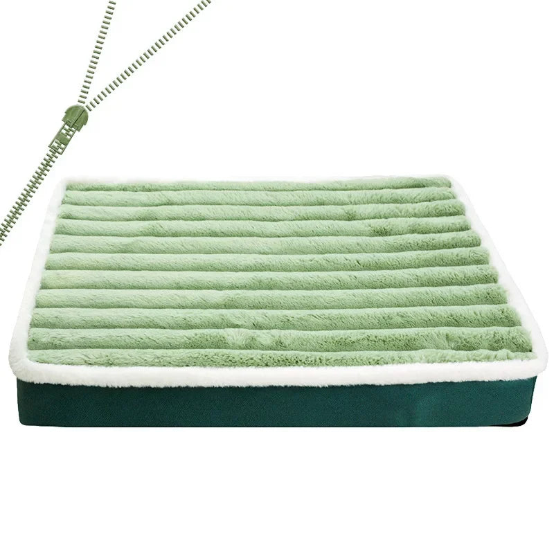 Short Plush Dog Bed with Non-slip Bottom Orthopedic Foam Dog Bed Removable Cover for Large Medium Small Dogs Machine Washable