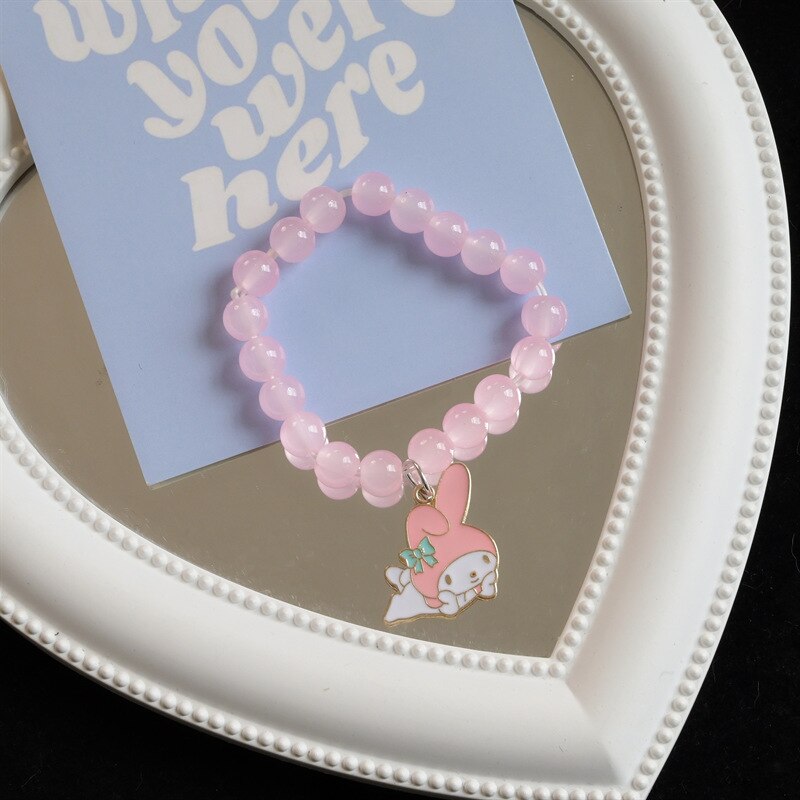 Kawaii Hello Kitty Bracelet Cinnamoroll Cartoon Anime Sanrios Bangle My Melody Jewelry Charms Cute Accessory Birthday Girls Gift