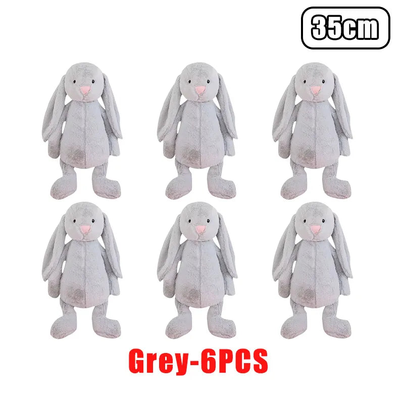 Cute Easter Rabbit Plush Toy Long Ear Bunny Stuffed Animal Soft Cotton Sleeping Mate for Boys and Girls