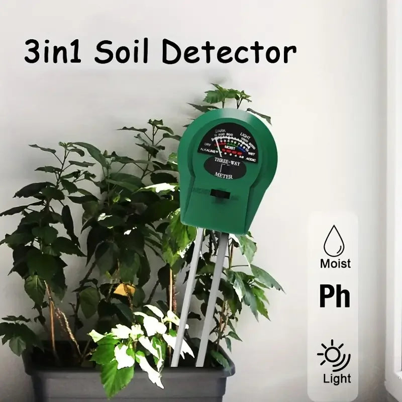 3 in 1 Soil PH Meter Flower Pot Hygrometer Soil Tester Plants Growth Moisture Light Intensity Meter Instrument Garden Plant Tool