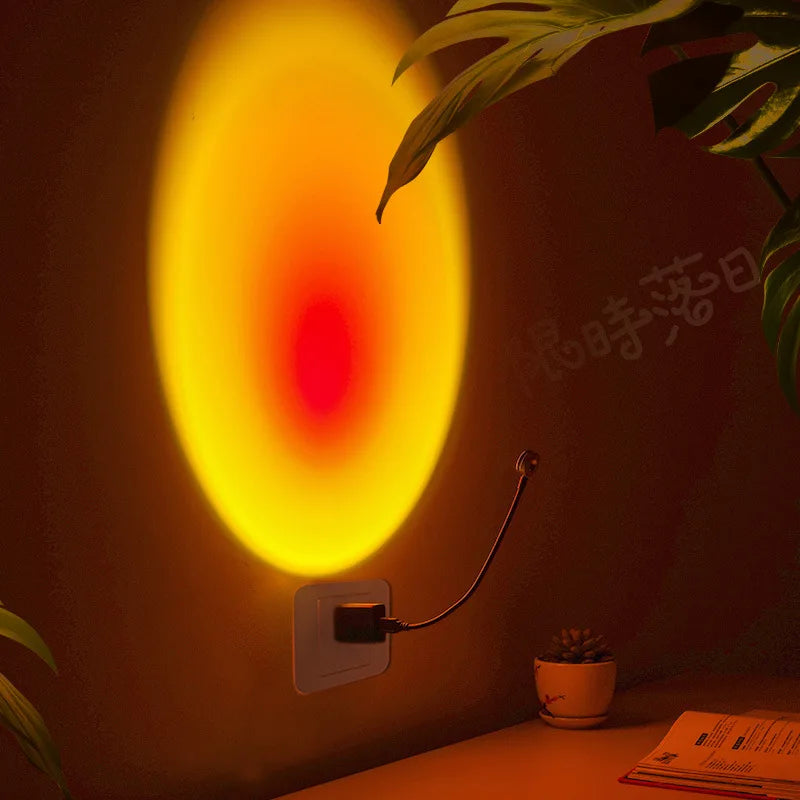 LTOON Mini sunset light net red sunset light floor-to-ceiling photo projection dusk warm light dawn dawn light USB night light