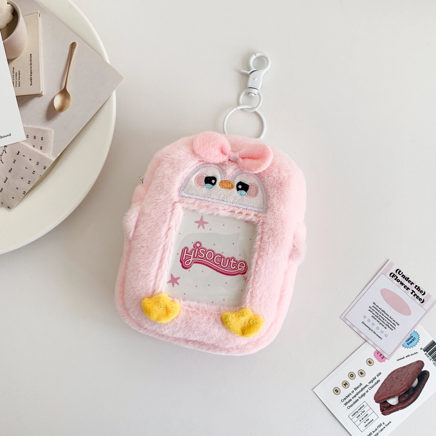 1pc Kawaii Animal Card Holder Bags Keychains Small Pouch Coin Purse Lips Storage Bag