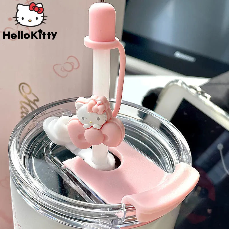 Sanrio Hello Kitty Tumbler With Straw Cup 480ml Coffee Student High Value Straw Adult Small Fresh Straight Drinking Office Cup