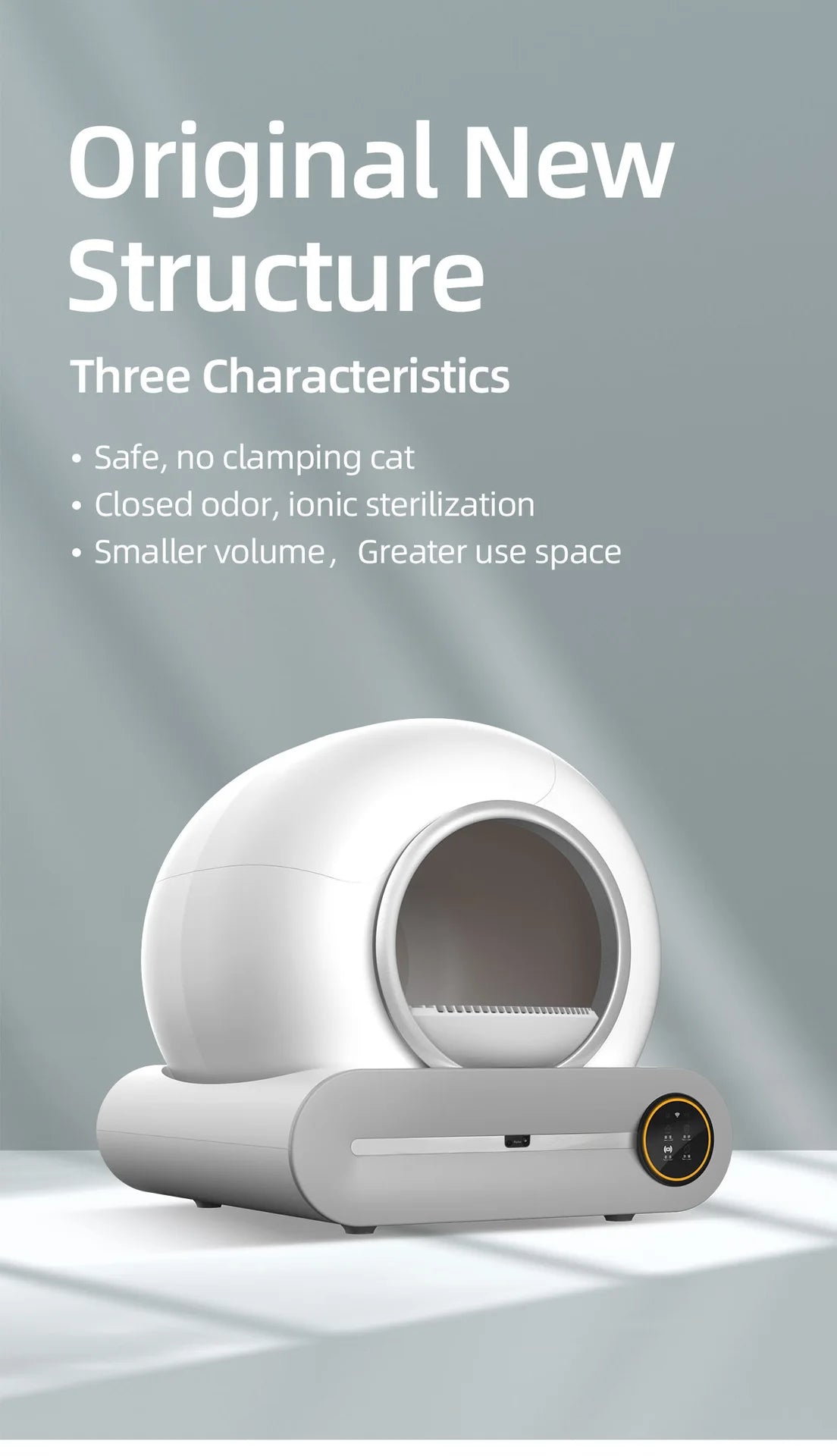 【English Version】Tonepie 65L Automatic Smart Cat Litter Box Self Cleaning Fully Enclosed Cat Litter Box Pet Toilet Litter Tray