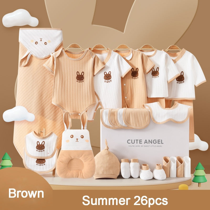 22/24/26 Pieces/0-3Months Newborn Baby Clothing 100% Cotton Kids Clothes Suit Unisex Infant Boys Girls Rabbit Clothing Set