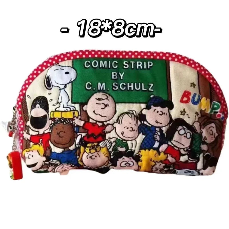 Miniso Cartoon Cute Snoopy Joint Printed Pen Bag Stationery Large Capacity Makeup Storage Bag Student