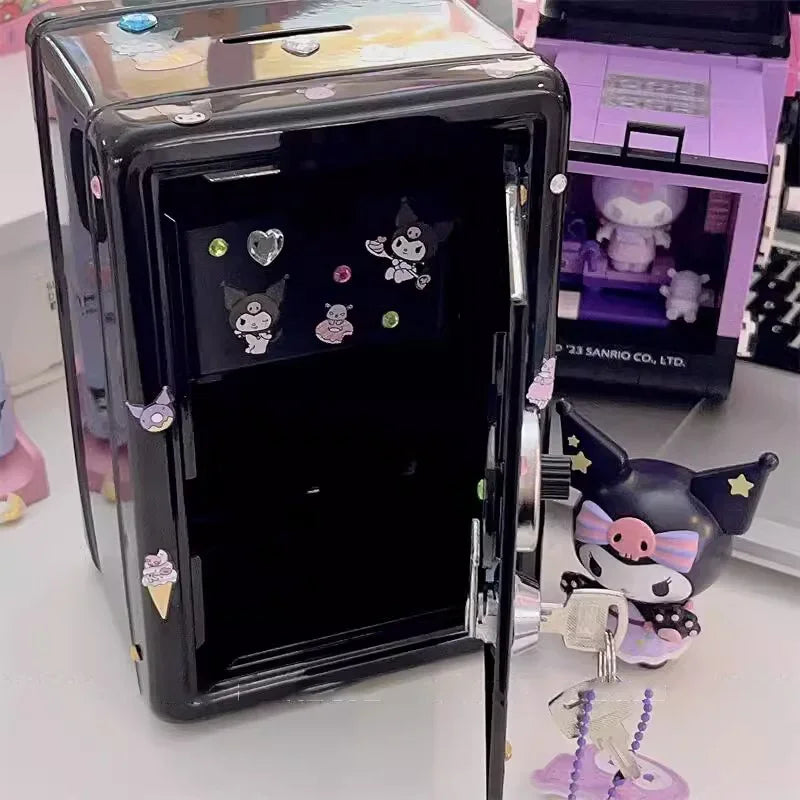 Sanrio My Melody Cinnamoroll Piggy Bank Cartoon Anime Hello Kitty Pochacco Pompom Purin Cute Mini Key Safe Deposit Children Toys