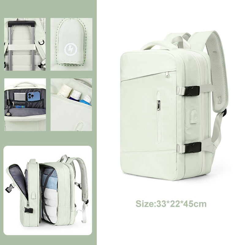 Extendible Travel Backpack Unisex Laptop Bag Women Large Luggage Bags Men's Students Business Trip USB Charge Mochila XA299C