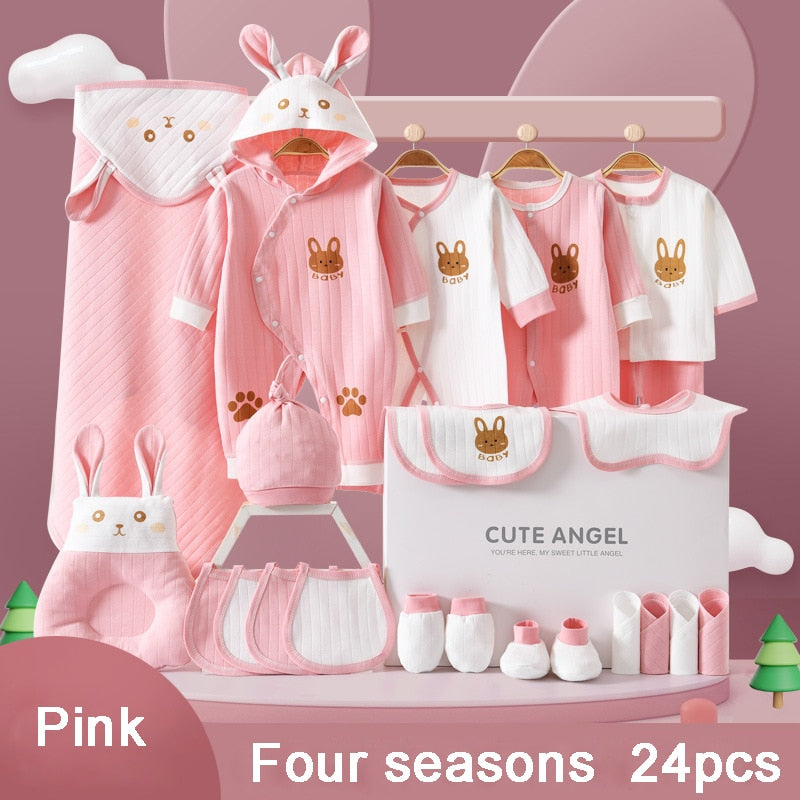 22/24/26 Pieces/0-3Months Newborn Baby Clothing 100% Cotton Kids Clothes Suit Unisex Infant Boys Girls Rabbit Clothing Set