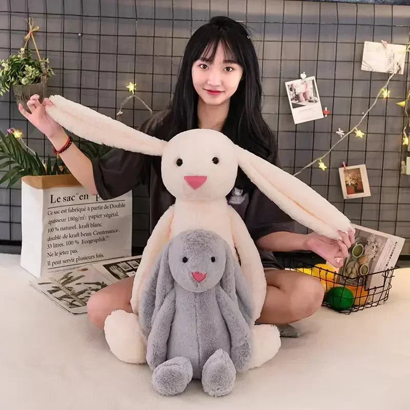 Cute Easter Rabbit Plush Toy Long Ear Bunny Stuffed Animal Soft Cotton Sleeping Mate for Boys and Girls