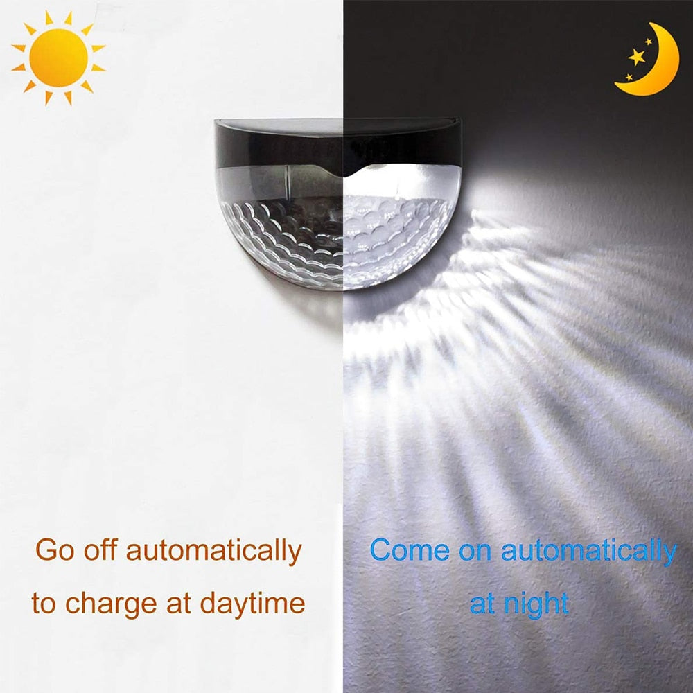 4/8 PCS LED Solar Light Outdoor Garden Lights Decoration Deck Light Wall Sconce Fence Lamp Garden Lighting Outdoor Solar Lights