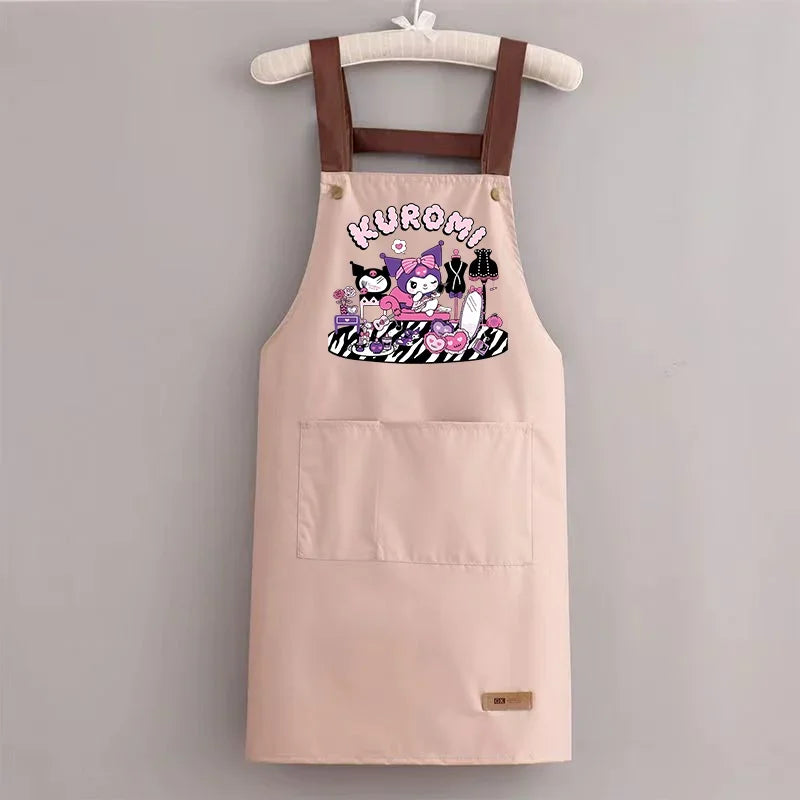 Sanrio Hello Kitty Kitchen Apron Waterproof Ladies Men Home Aprons Wipeable Oil Resistant Baking BBQ Restaurant Cafe Aprons Gift