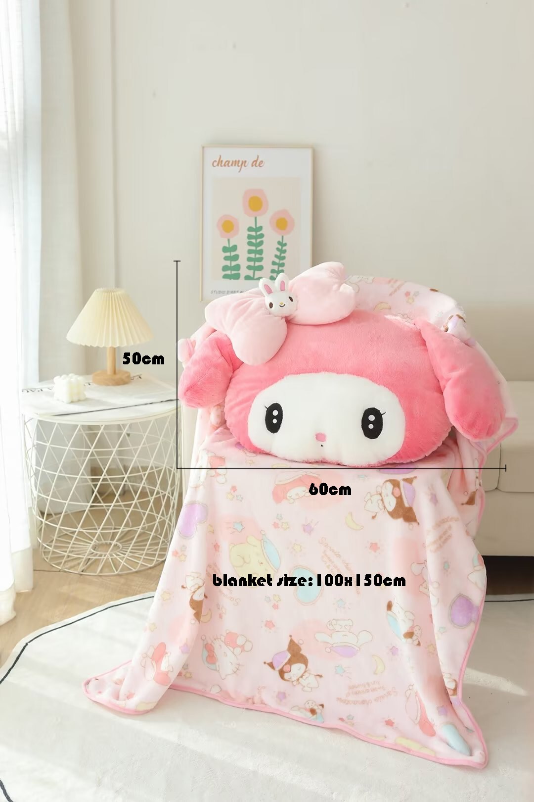 100CM My Melody Plush Pillow Sanrio Stuffed Doll