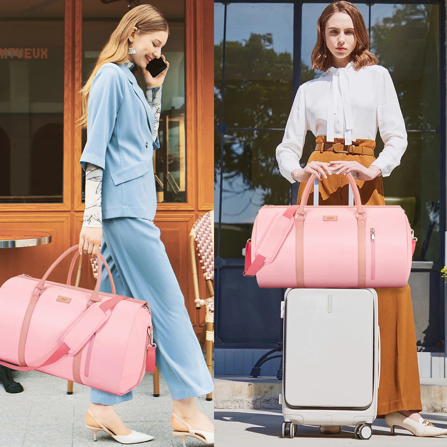 Garment Bag for Travel With Toiletry Pocket Convertible Carry On Weekender Bag Large Travel Duffel Bags 2 in 1 Hanging Suit Bag