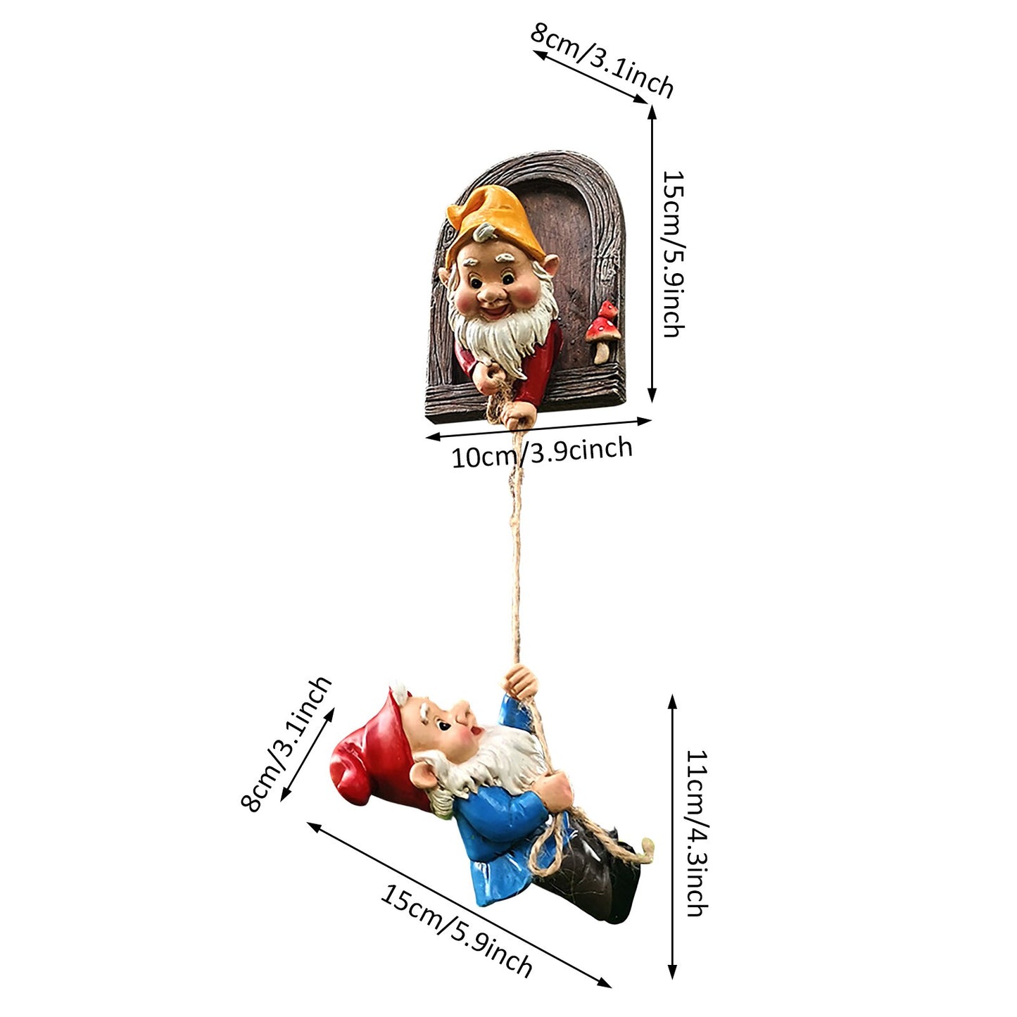 Garden Climbing Gnomes Tree Decor Cute Gnome Garden Statue Art Resin Dwarf Sculpture for Yard Outdoor Decoration Ornaments