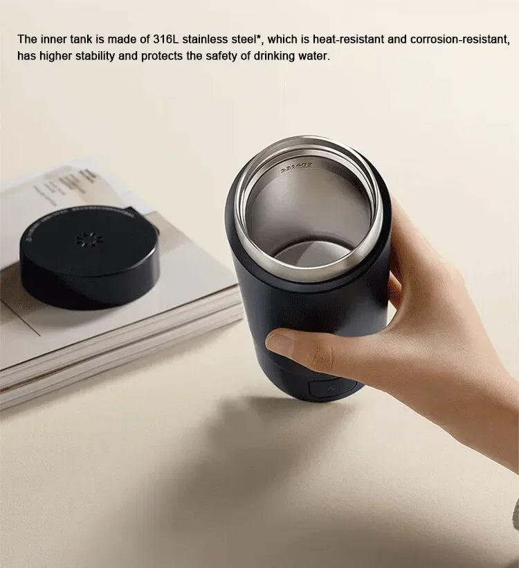 Xiaomi Mijia Portable Electric Heating Cup 2 Temperature LED Thermos 316 Stainless Steel Boiling Cup Kettle For Travel Coffee