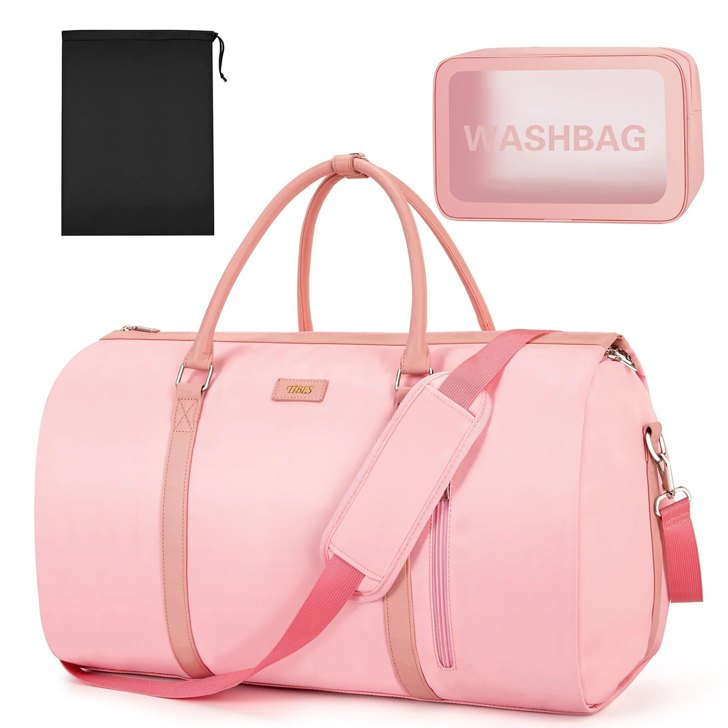 Garment Bag for Travel With Toiletry Pocket Convertible Carry On Weekender Bag Large Travel Duffel Bags 2 in 1 Hanging Suit Bag