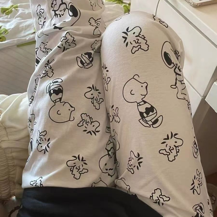Snoopy Summer Cartoon Pajama Pants Casual Pants Girl's New Home Pants can Wear Pants Outside