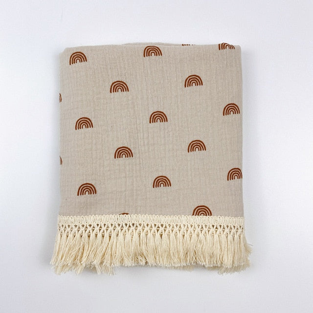 Cute Bear Muslin Squares Cotton Baby Blanket for Newborn Plaid Infant Swaddle Blanket Babies Accessories Bed Summer Comforter