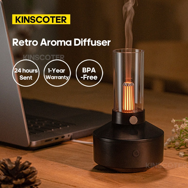 KINSCOTER Portable Mini Aroma Diffuser USB Air Humidifier Essential Oil Night Light Cold Mist Maker Sprayer for Home Gift